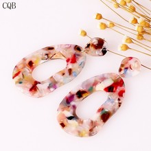 Acrylic earrings for women resin bohemian geometric neon green korean fashion statement jewelry dangle 2019 trendy wholesale cc 2024 - buy cheap