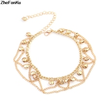 2021 New Women Gril Tassel Chain Bells Sound Gold Metal Chain Anklet Ankle Bracelet Foot Chain Jewelry Beach Anklet 2024 - buy cheap