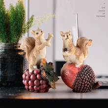 Resin Doll Squirrels Creative Vintage Squirrel Figurines Ornament Birthday Gift Kid Gift Home Decor 4 Pcs/set Free Shipping 2024 - buy cheap