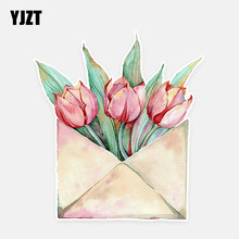 Yjzt 10*11.2cm adesivo decorativo com folhas de tulipa personalizado colorido exclusivo 11a0767 2024 - compre barato
