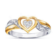 Cute Romantic Female Small Heart Ring Luxury Gold Color Color Engagement Ring Vintage Wedding Rings For Women 2024 - buy cheap