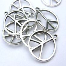 Peace Sign Charms Alloy Symbol Pendant Vintage Silver For Bracelet Jewelry Findings Findings Crafts  Handcraft Accessories Gift 2024 - buy cheap