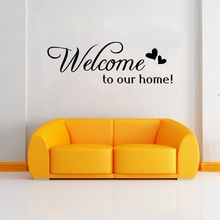 Добро пожаловать в наш дом, настенный стикер с цитатами, домашние декоративные съемные виниловые настенные наклейки для гостиной, гостиницы, спальни, Декор 2024 - купить недорого