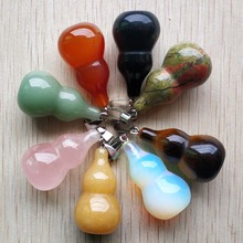 Wholesale 8pcs/lot fashion good quality assorted natural stone mixed gourd shape pendants for jewelry  making free shipping 2024 - buy cheap