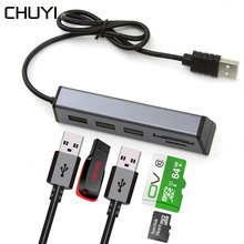 CHUYI Multifunction 3 Ports USB 2.0 HUB Multiple Extender Adapter With Micro SD/CF Card Reader For Computer Laptop Accessories 2024 - buy cheap