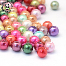 500g 4/6/8/10/12mm Mixed Color Baking Painted Pearlized Glass Pearl Round Bead Strands for Jewelry Making Hole: 1mm 2024 - buy cheap