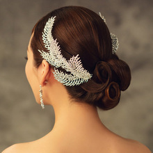 KMVEXO Vintage Wedding Headband Handmade Rhinestone Bridal Headpieces Leaf Crown Women Party Pageant Hair Accessories 2024 - buy cheap