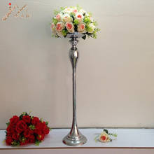 New arrival height 75 cm silver wedding centerpieces vase decoration event party road lead 1 lot = 10 pcs 2024 - buy cheap