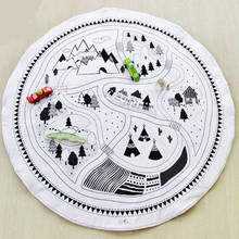 Round Baby Play Mat soft Padded Crawling Blanket 100cm Kids Car Track Puzzle Rug Children Play Crawl Carpet Mat Photo Props 2024 - buy cheap