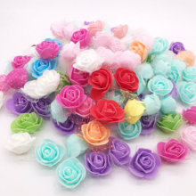 100Pcs/lot Handmade PE Foam Rose Flowers Wedding Party Home Decor Accessories Artificial Craft Flower Head Wreath Supplies 2024 - купить недорого