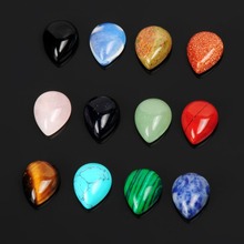 Free shipping 36pcs/lot Wholesale 10*13mm Assorted Natural Stone  Chrysoprase Water Drop Cabochon Beads For Jewelry Accessories 2024 - buy cheap