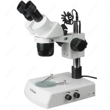 Widefield-microscopio estéreo, suministros de AmScope, 5X-10X-15X-30X, Super Widefield, con luces inferiores 2024 - compra barato