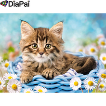 DIAPAI 5D DIY Diamond Painting 100% Full Square/Round Drill "Animal cat flower" Diamond Embroidery Cross Stitch 3D Decor A21950 2024 - buy cheap