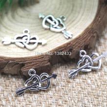 30pcs   Valentines Day Charms  silver tone  Heart Arrow Cupid charm pendant 13x23mm 2024 - buy cheap
