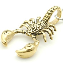 Gothic Punk Men's Gold Tone 316L Stainless Steel Scorpion Biker Pendant Cool 2024 - buy cheap