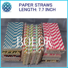 Free Shipping 900pcs/Lot Wedding Favor Paper Straws Color Stripe Drink Strip Paper Straws Party Decoration Birthday 2024 - buy cheap