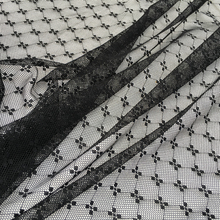 Tela elástica de nailon suave, 50x145cm, color negro, elástico, punto, tela de malla de puntos, vestido, lencería, blusa, tanque 2024 - compra barato