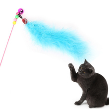 Pet Toys High Toughness Two-Color Feather Wire Funny Cat Stick Solid Color Long Feather Wire Rod Funny Cat Stick Color Random 2024 - buy cheap