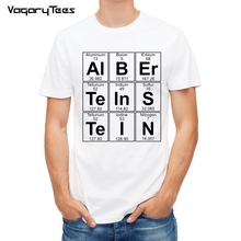 Camiseta periódica dos elementos do gênio, camiseta masculina branca casual, estampa de letras, beleza, 2019 2024 - compre barato