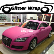 Adesivo decorativo de carro/motocicleta, adesivo em vinil, glitter, brilho rosa, furadeira, bolha de ar, 5x ft 2024 - compre barato