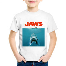 Fashion Print Jaws Movie Children T-shirts Kids Summer O-Neck Short Sleeve Tees Boys/Girls Casual Great Tops Baby Clothes,HKP712 2024 - buy cheap