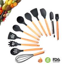 Meijuner Kitchenware Silicone Heat Resistant Non-stick Cooking Baking Tool Spoon Utensils Dinnerware Set Accessories Supplies 2024 - buy cheap