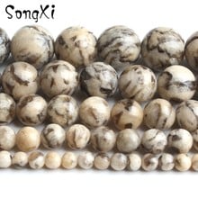 Feldspato Natural Pedra Contas Redondas Soltas DIY Beads Para Fazer Jóias Pulseira Colar De Mulheres Brincos 4 6 8 10 12mm 15 polegadas 2024 - compre barato