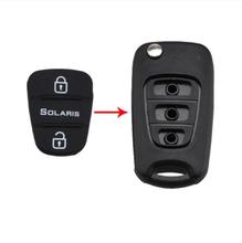 2 шт./лот 3 кнопки дистанционного ключа Fob чехол резиновая накладка для Hyundai I10 I20 I30 IX35 для Kia K2 K5 solaris 2024 - купить недорого