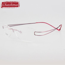 Чашма titanium очки без оправы кадров ультра легкий вес проволочный каркас близорукость женские модели очки 2024 - купить недорого