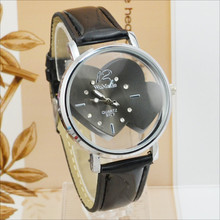 Relógio de quartzo com pulseira de couro, relógio de quartzo com pulseira de couro feminino, com mostrador vazado requintado, fashion para mulheres 2020 2024 - compre barato