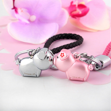 Milesi -  Brand 3D Kiss Pig Key chain Keychain Key Ring for Women Novelty souvenir pendant Couple Lovers Trinket Love Me 2024 - buy cheap