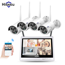 Hiseeu-Sistema de videovigilancia inalámbrico para el hogar, Kit de cámara IP CCTV, 4 canales, NVR, wifi, 1080P, 12 ", 4 unidades 2024 - compra barato