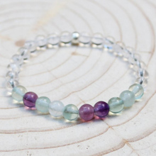 8mm Fluorite And Clear Q-uartz Mala Bracelet Chakra Jewelry 8mm Beads Beaded Bracelet Healing Energy Bracelets For Women 2024 - buy cheap