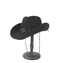 Мужская и Женская ковбойская шляпа, черная фетровая шляпа с полыми полями, 2019 2024 - купить недорого