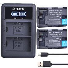 Batmax 2650mAh LP-E6 LPE6 LP-E6N Battery+ LED Dual USB Charger For Canon 5D Mark II III 7D 60D 90D EOS 6D 70D 80D EOS R R5 R6 RP 2024 - buy cheap