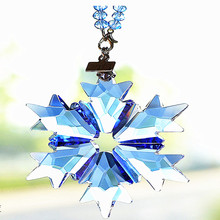 DIY Multicolor Christmas Snowflake Hanging Glass Pendant Crystal Suncatcher Prism Chandelier Parts Ornament Party Decoration 2024 - купить недорого