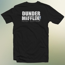 Новинка 100%, Хлопковая мужская футболка Dunder Mifflin Paper Company Inc из высококачественного хлопка с круглым вырезом, Повседневная Деловая Футболка с принтом 2024 - купить недорого