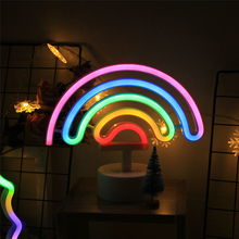 TONGER Cute Rainbow Neon Sign,LED Rainbow Light/Lamp for Dorm Decor,Rainbow Decor Neon Lamps,Wall Decor for Girls Bedroom 2024 - buy cheap