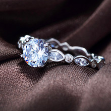 Роскошное женское белое круглое кольцо с кристаллами серебряного цвета розового золота обручальное кольцо винтажные вечерние свадебные кольца для женщин 2024 - купить недорого