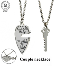 BOG- Couple Necklaces Set Pendant Best Friends Necklace Jewelry I Love You Matching Hearts Key Unisex LoversValentine's Gift 2024 - buy cheap