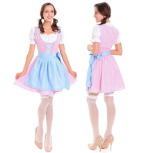 Tradition Beer Girl Oktoberfest Costume Dirndl Germany Bavaria Beer Maid Peasant Skirt Dress Apron Blouse Gown 2024 - buy cheap