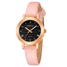 New Fashion Ladies Watch Geneva Women Leather Band Stainless Steel Quartz Analog Wrist Watch Gift   reloj mujer L58 2024 - buy cheap