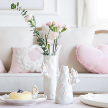Floreros de cerámica modernos para mesa, accesorios creativos de porcelana blanca para centros de mesa para bodas y decoración del hogar 2024 - compra barato
