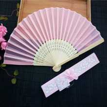 10pcs Free Shipping Personalized Wedding Favor Gift Silk Fan Customized Bride & Groom's Name Cloth Folding  Hand Fan 2024 - buy cheap