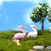 Zocdou 2 peças flamingo sorte pássaro modelo pequena estátua estatueta micro artesanato ornamento miniaturas diy decoração do quarto para casa brinquedos 2024 - compre barato