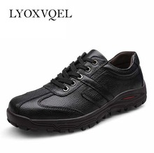 New European Style Men Genuine Leather Shoes Fashion Lace Up Black Casual Walking shoes Men 38-48 Big Size M345 2024 - buy cheap