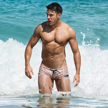 Austinbem-bañador sexy para hombre, traje de baño para playa unicolor, tabla de surf, bóxer, ropa de baño gay, A295, 2019 2024 - compra barato