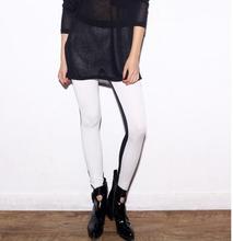 Babbytoro-mallas de algodón 2021 Modal para mujer, Leggings con parche de dos tonos, color blanco y negro, pantalones de talla grande 7XL 6XL 5XL 2024 - compra barato