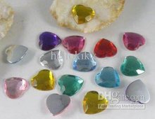 Diamantes de imitación acrílicos con forma de corazón, de colores variados, planos, 14mm, 1800 Uds., #12322 2022 - compra barato