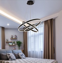 Modern living room chandelier dining room bedroom led chandelier acrylic light dimmer circular ring creative Chandelier 110-240V 2024 - buy cheap